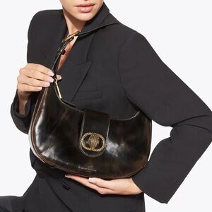 NWT Kurt Geiger London Dark Brown Leather Chelsea Hobo Handbag Fall Fashion